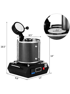 1kg Gold Muffle Furnace with Graphite Crucible 220V, Professional Automatic Melting Furnace – Optimal Capacity and Voltage