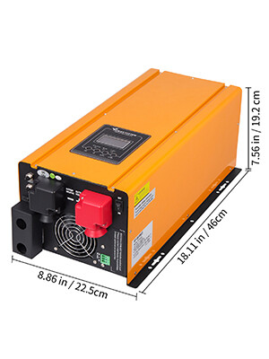 3KW High-Efficiency Pure Sine Wave Off-Grid Inverter - Features LCD Display, Built-in 12V UPS, Overload &amp; Short-Circuit Protection, and Low THD for Reliable Power Backup Solutions