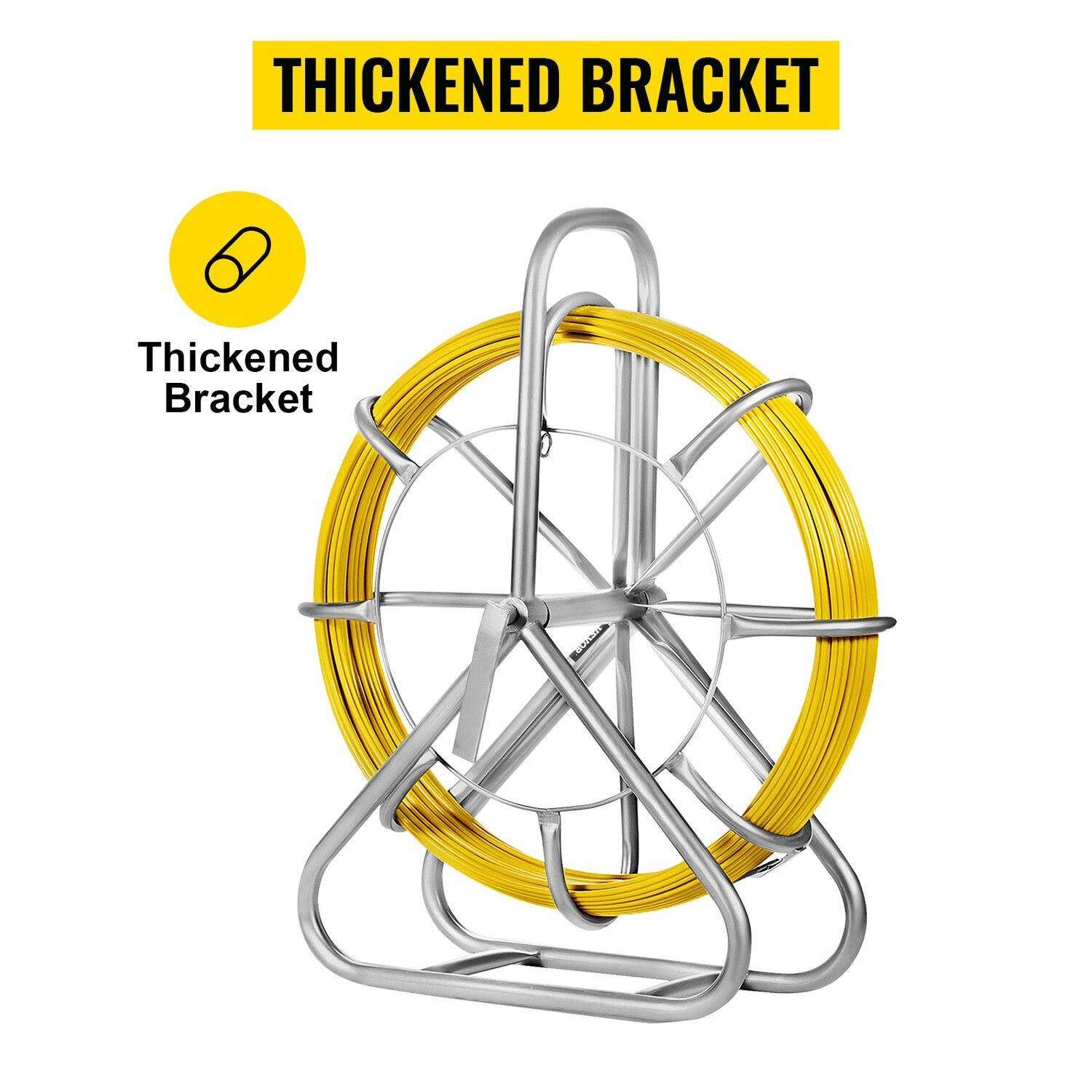 Duct Rodder Fish Tape Electrical Cable Running Puller – Hand-Operated Draw Wire Retractable Threader with Cage Wheel Stand for Easy Cable Installation