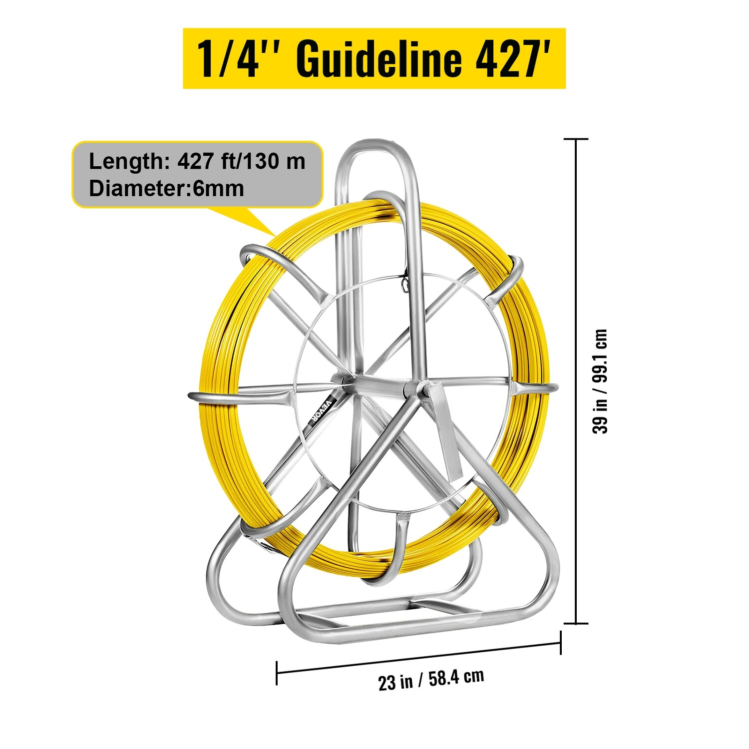 Duct Rodder Fish Tape Electrical Cable Running Puller – Hand-Operated Draw Wire Retractable Threader with Cage Wheel Stand for Easy Cable Installation