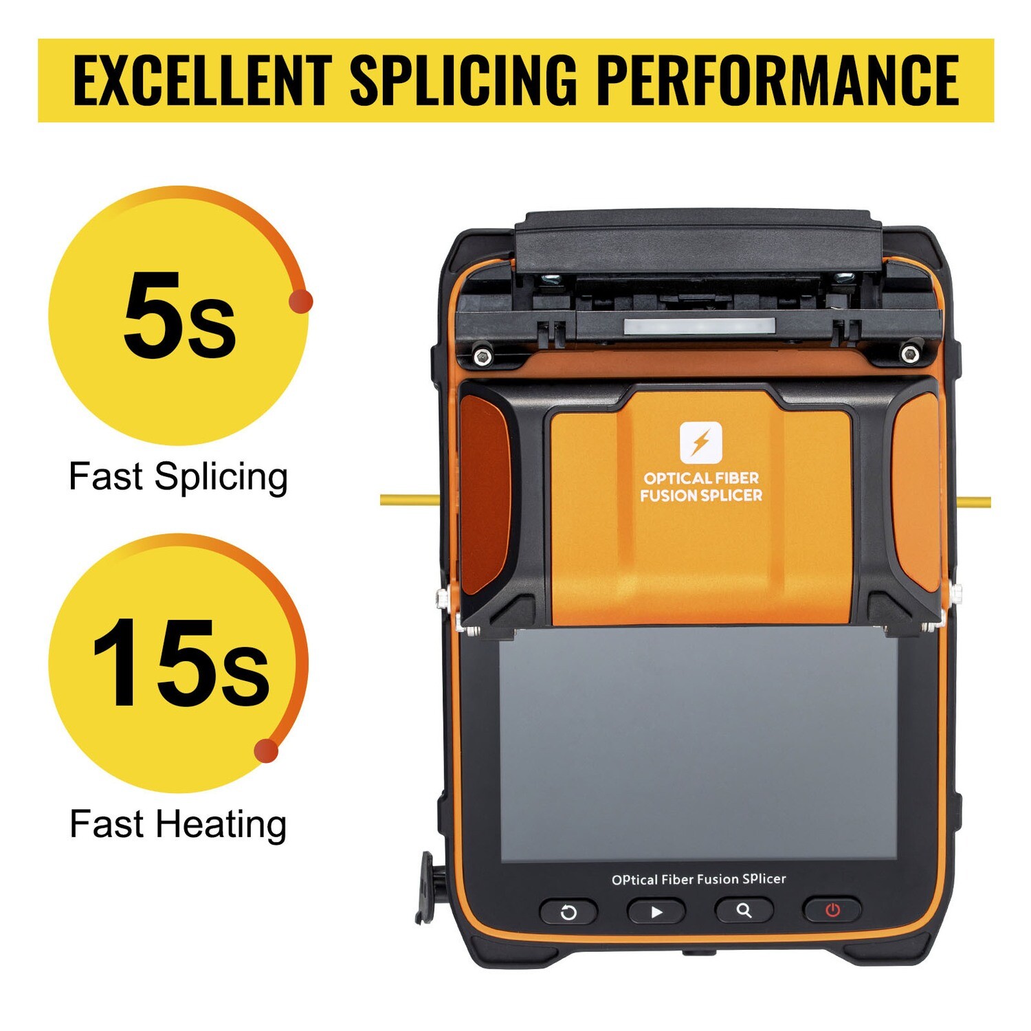 7800mAh 5S Splicing Machine AI-9 Optical Fiber Fusion Splicer - High-Performance Welding Machine for Precision Fiber Optic Splicing