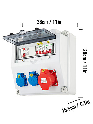 Outdoor Site Wall Power Distributor 16A 230V / 400V Socket 2 Position
