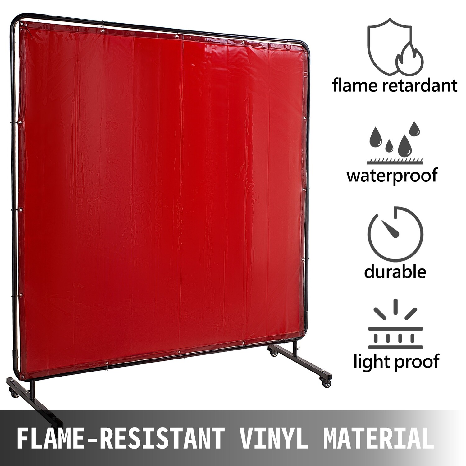 6&#39; X 6&#39; Flame Retardant Vinyl Welding Screens with Red Frame