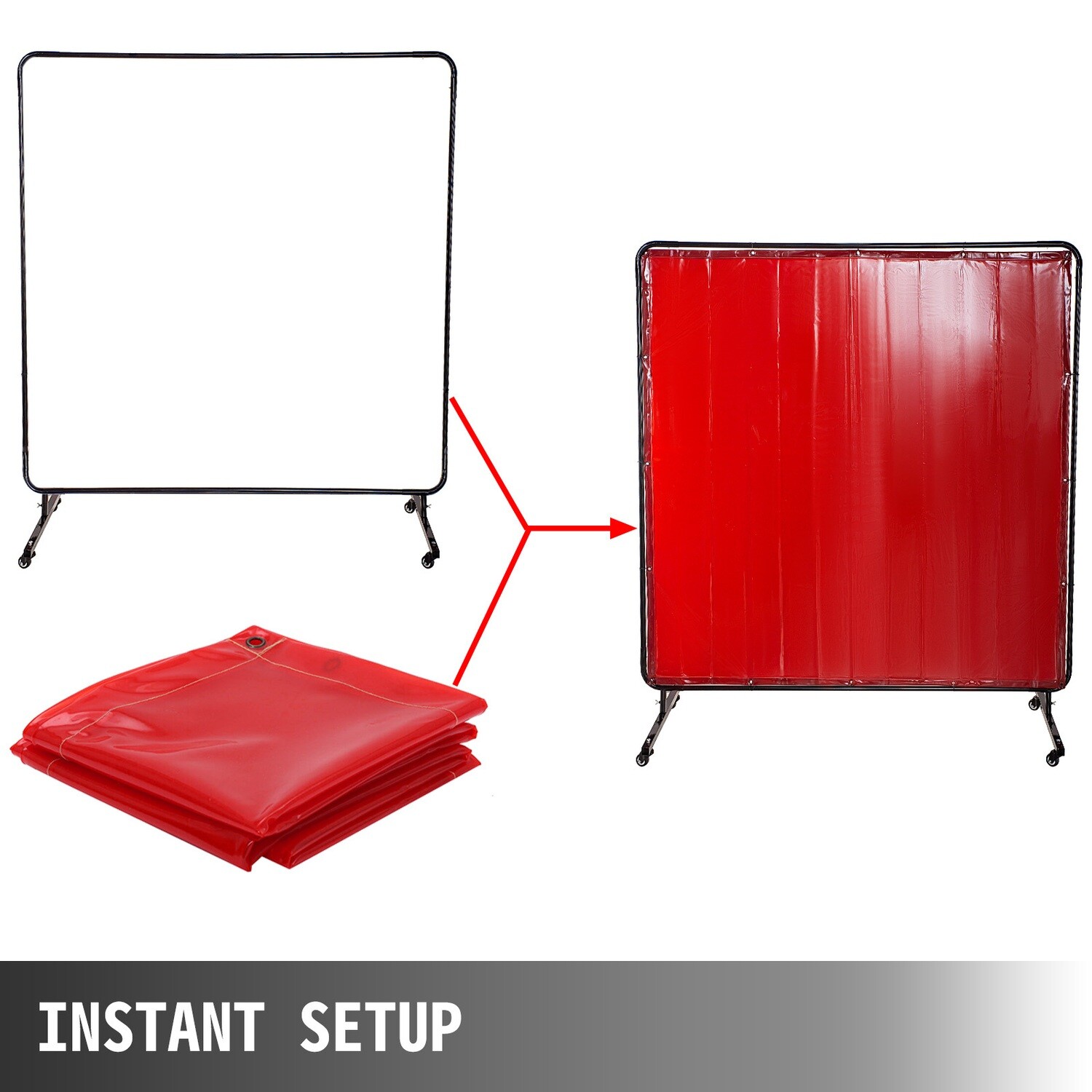6&#39; X 6&#39; Flame Retardant Vinyl Welding Screens with Red Frame
