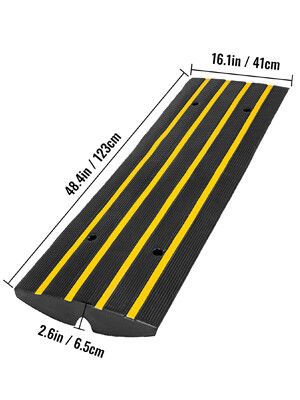 1 Piece Car Driveway Curb Ramp Heavy Duty Rubber Threshold Ramp