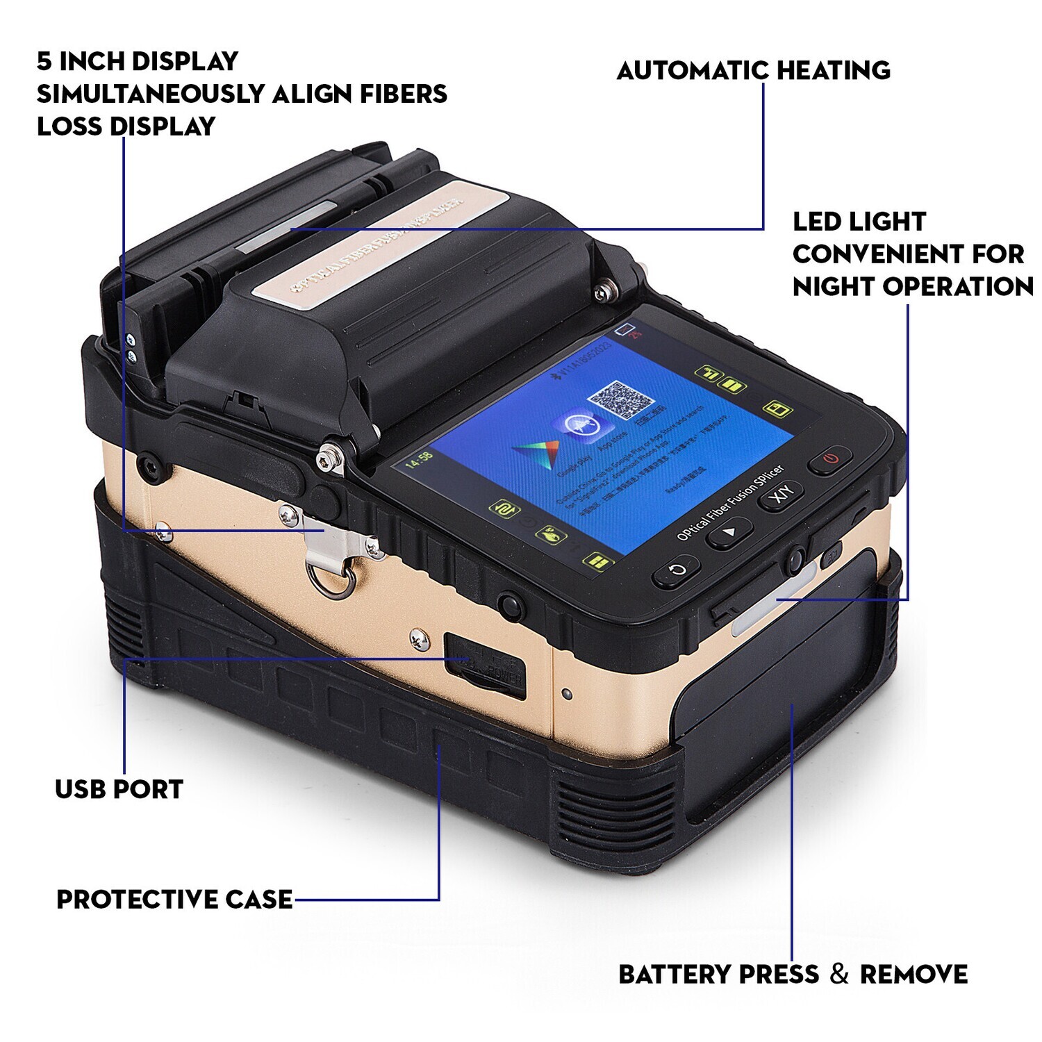 Fiber Optical Welding Splicing Machine – Automatic AI-8 Fiber Fusion Splicer Kit for Precise and Efficient Splicing