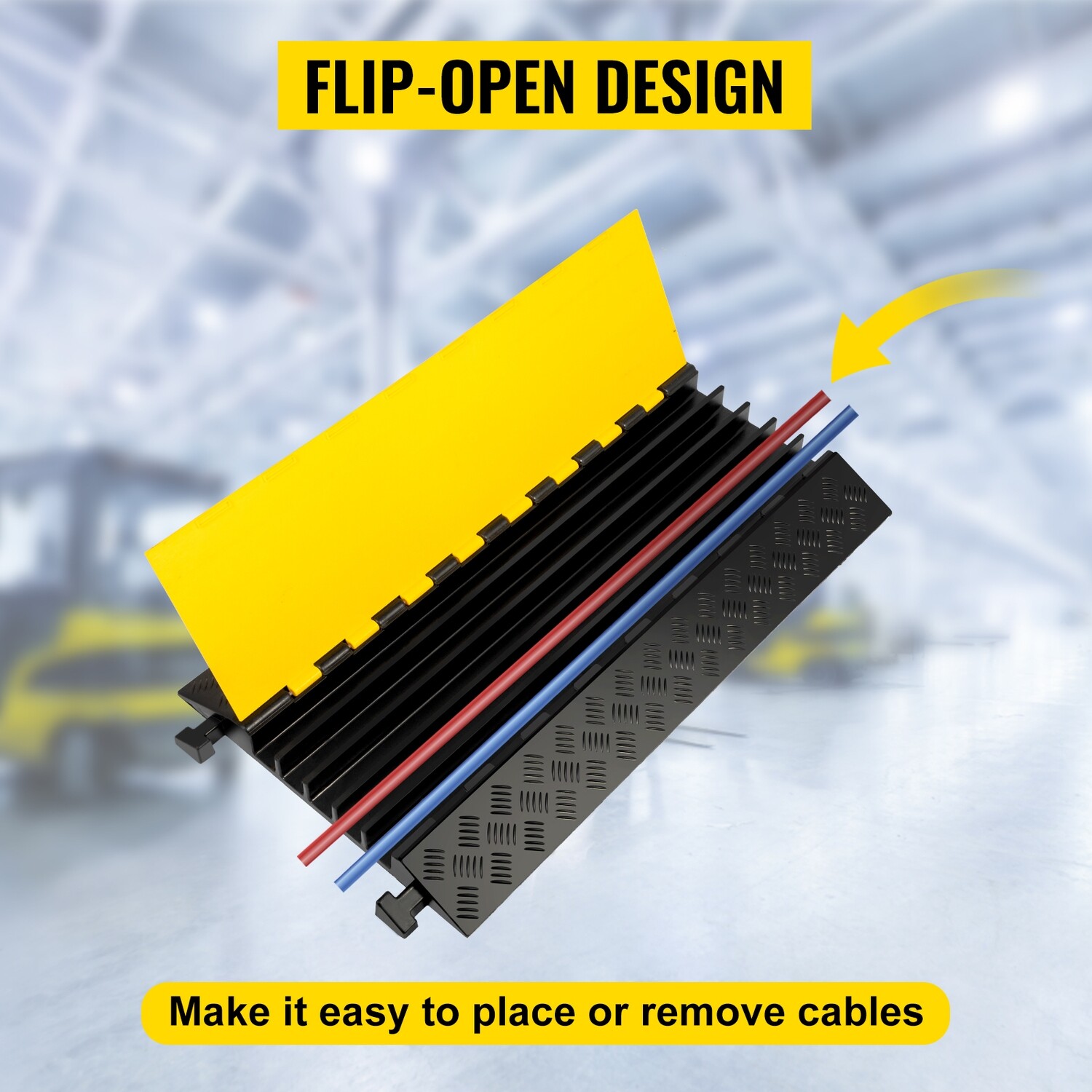 Extreme Cable Ramps 5 Channel Rubber Cable Protectors – Heavy-Duty 66,000lbs Capacity for Safe and Organized Cable Management