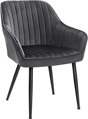 Metal Legs, Dining Chair, Armchair, Upholstered Chair with Armrests