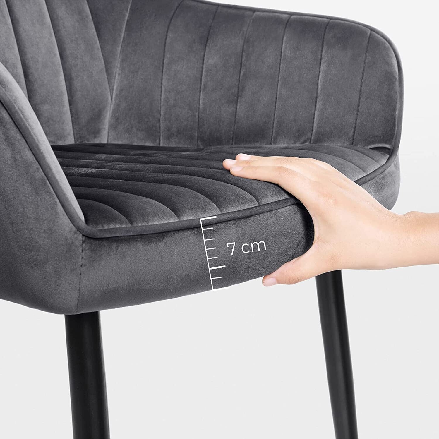 Metal Legs, Dining Chair, Armchair, Upholstered Chair with Armrests