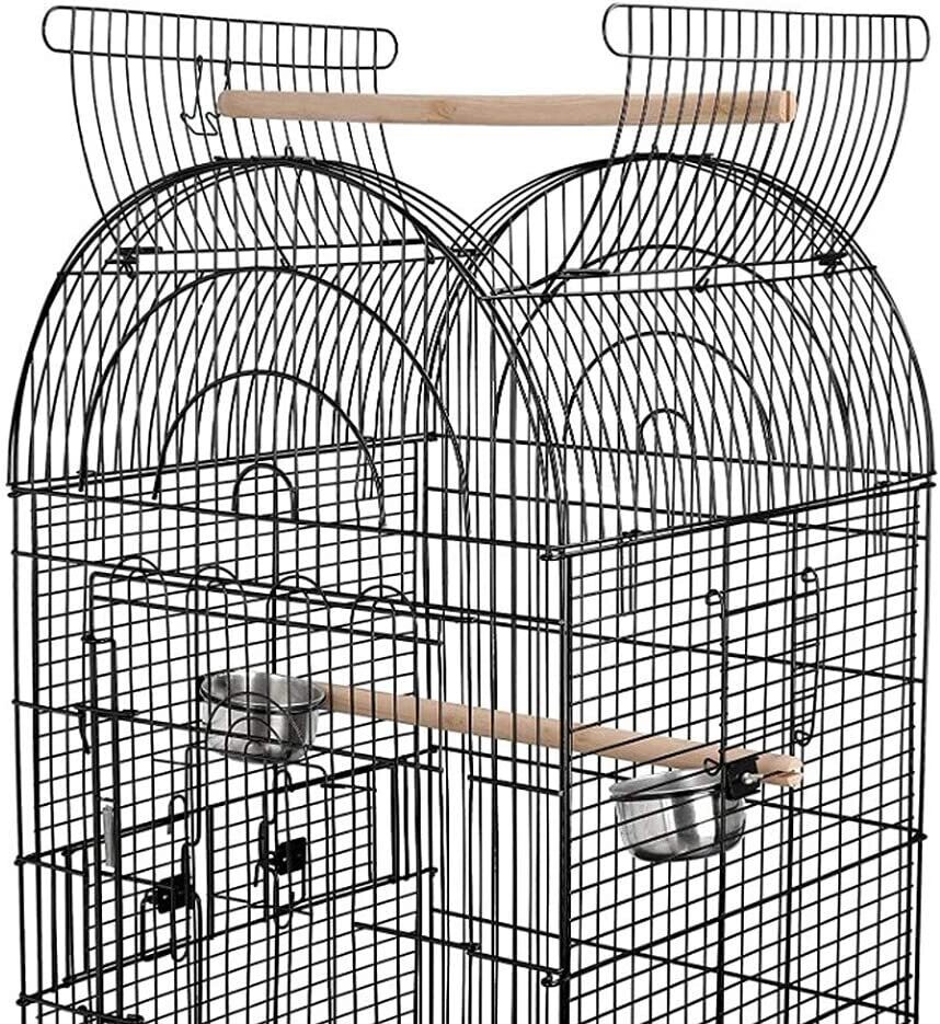 Large Wrought Iron Bird Cage for Cockatoo, Parrot, and Other Small Birds