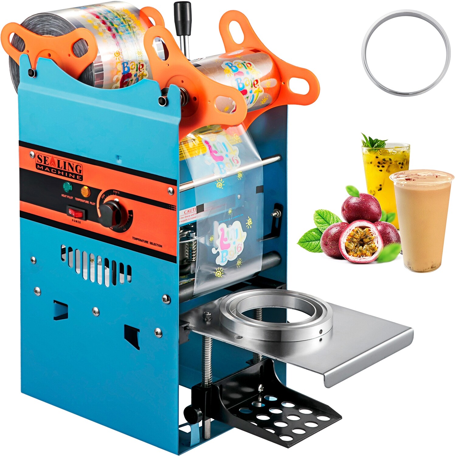 Tea Cup Sealing Machine by Hand Blue Manual Cup Sealer 300-500 Cups/Hour