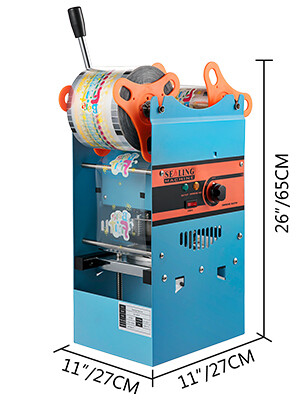 Tea Cup Sealing Machine by Hand Blue Manual Cup Sealer 300-500 Cups/Hour
