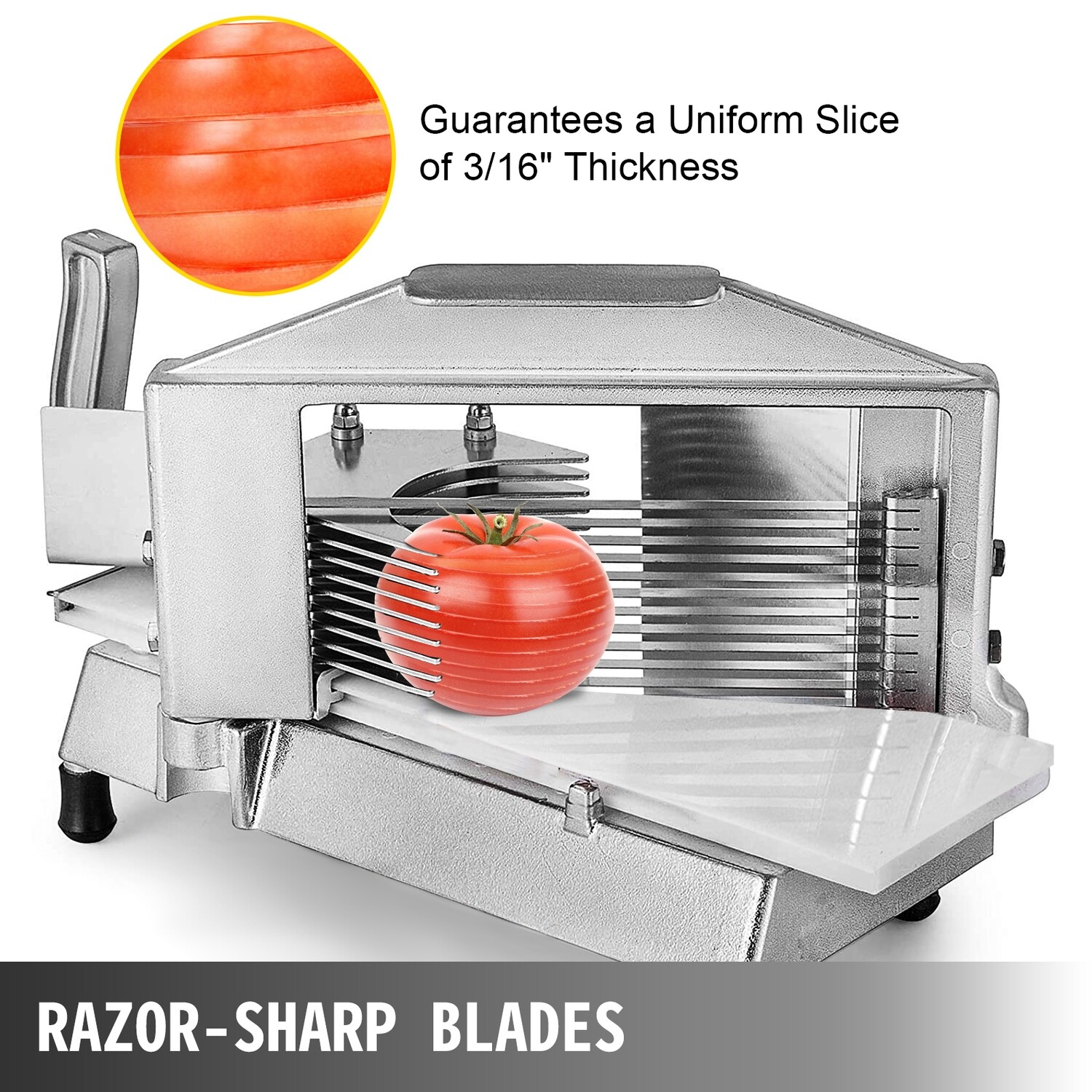 Stainless Steel Cast Manual Tomato Slicer With 3/16 Scalloped Blade