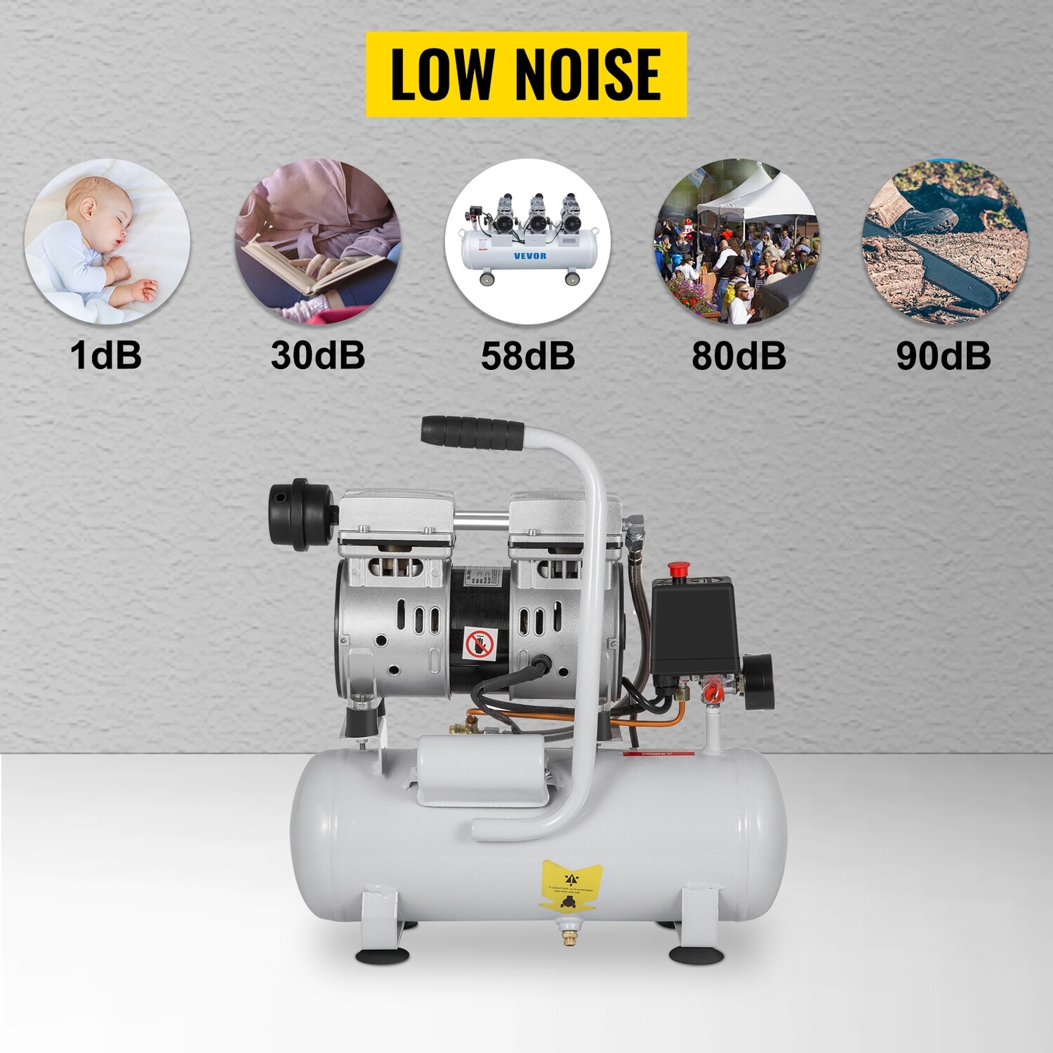9L Silent Oil-Free Dental Medical Air Compressor - 550W Ultra-Quiet Precision Equipment for Clinics, Labs, and Medical Applications, Ensuring Reliable Performance and Clean Air Supply