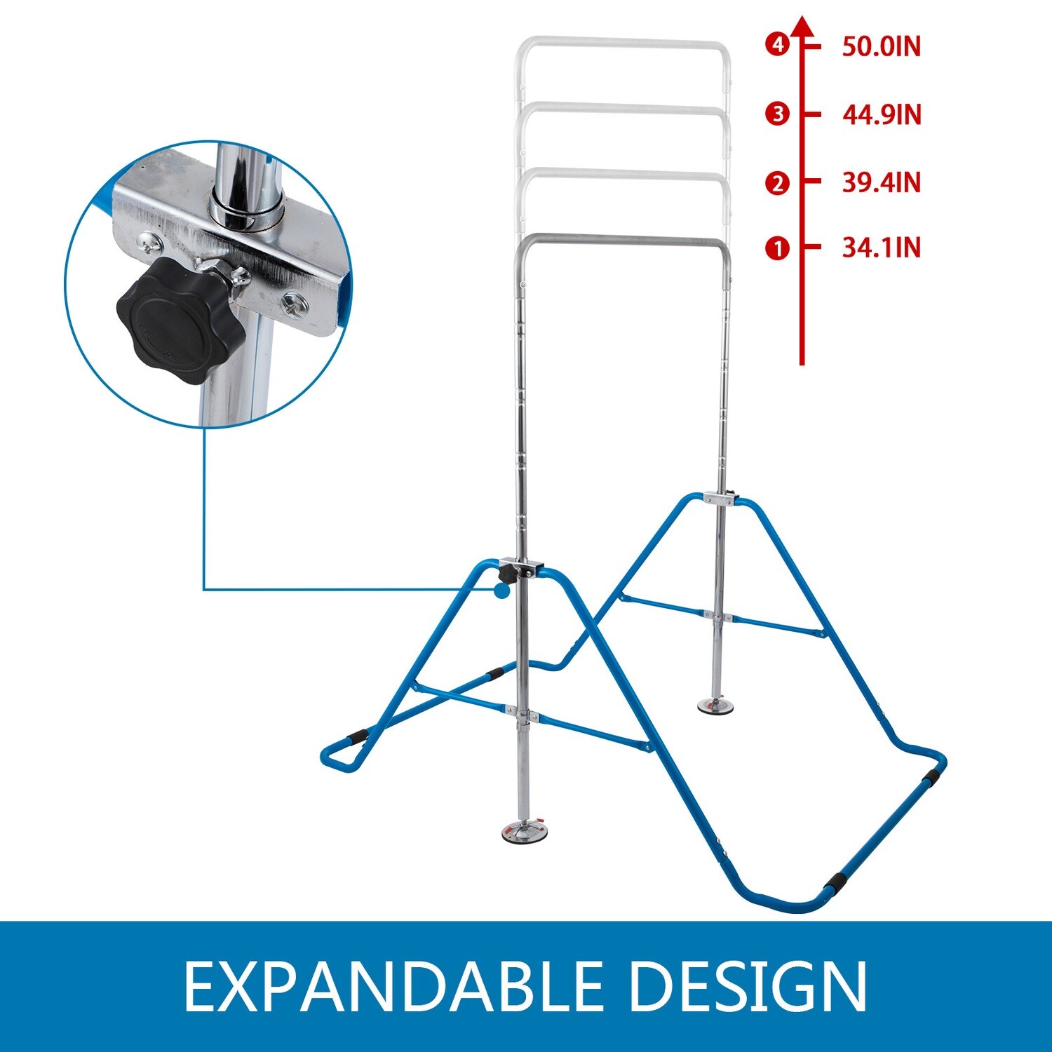 Gymnastics Bar for Kids Home Gym Expandable Horizontal Training Bars with Adjustable Heights