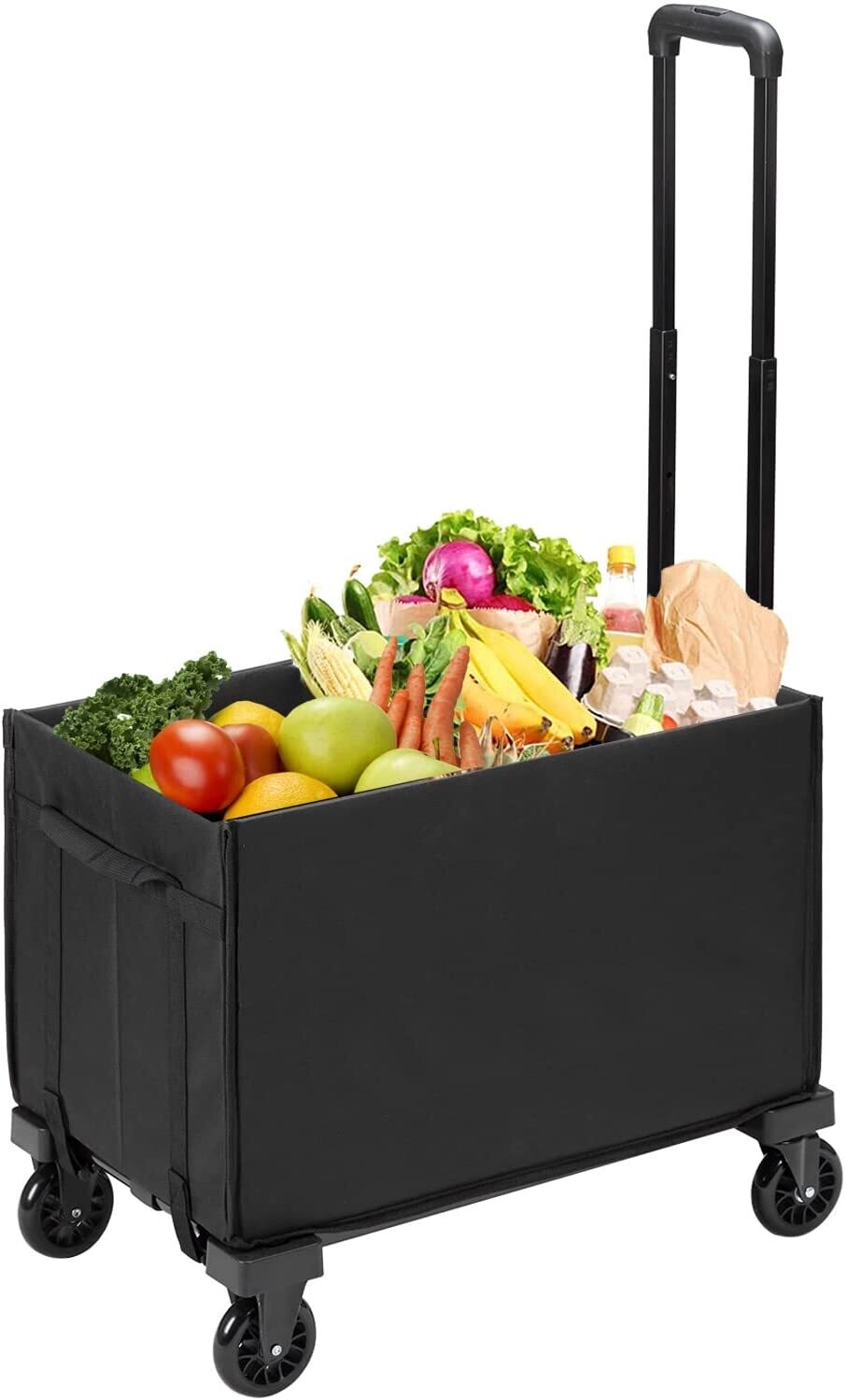 2-in-1 Folding Hand Truck with Bag – Portable Heavy-Duty Shopping Cart for Convenient Transport
