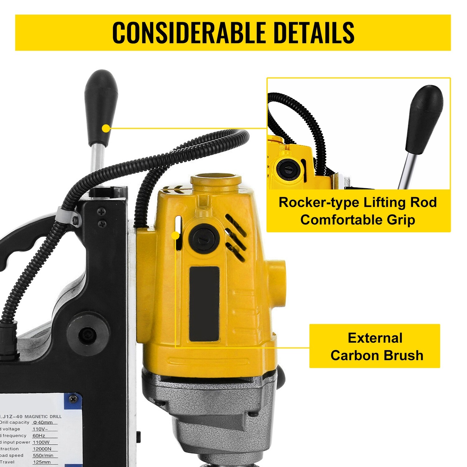 Magnetic Drilling Machine Md40 Mag Drill 40mm Powerful 12000n Lightweight