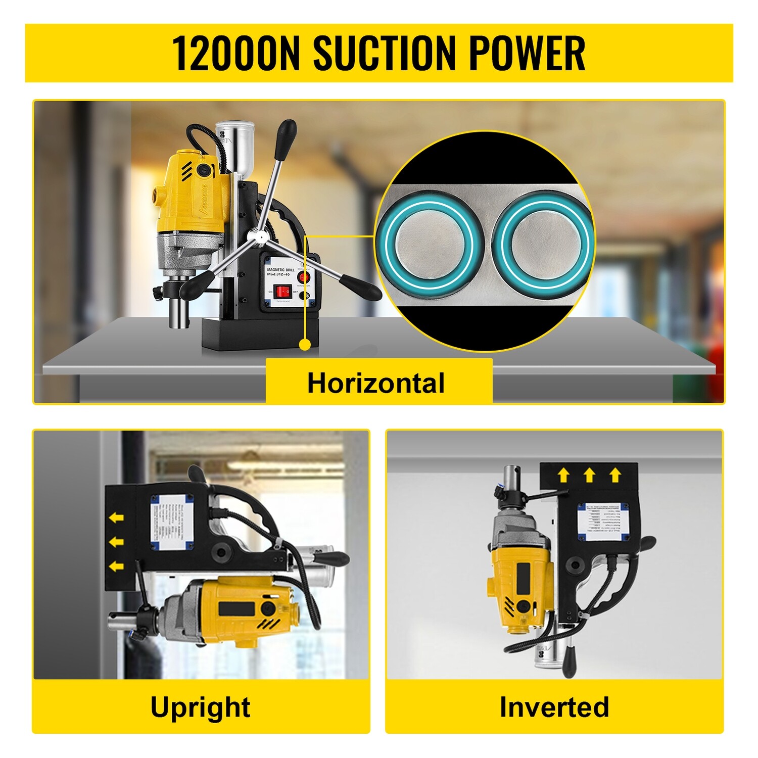 Magnetic Drilling Machine Md40 Mag Drill 40mm Powerful 12000n Lightweight