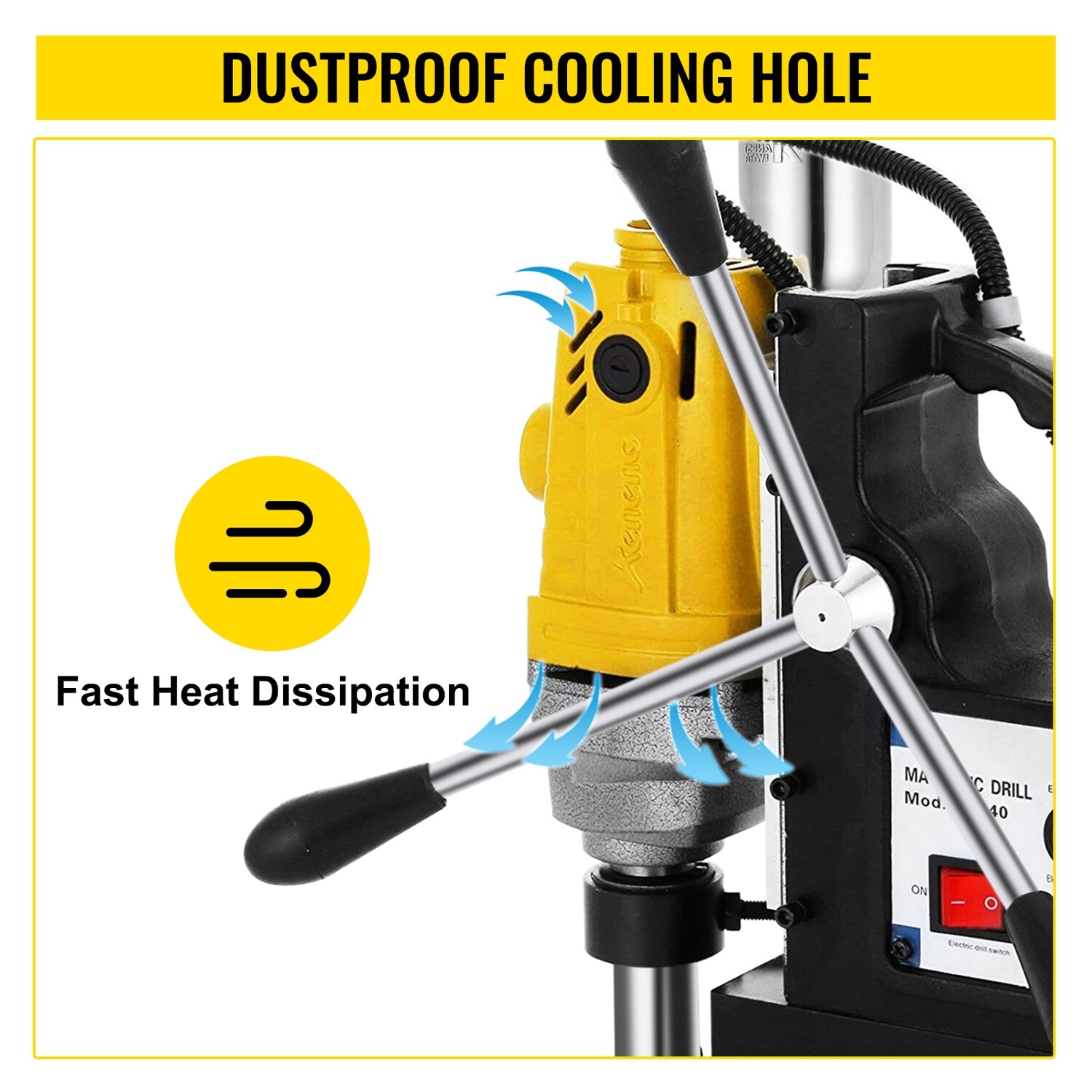 Magnetic Drilling Machine Md40 Mag Drill 40mm Powerful 12000n Lightweight