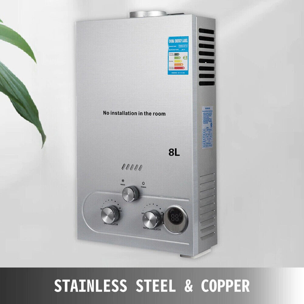 8L LPG Propane Gas Tankless Instant Water Heater - Efficient Hot Water Solution for Home Use with Compact Design