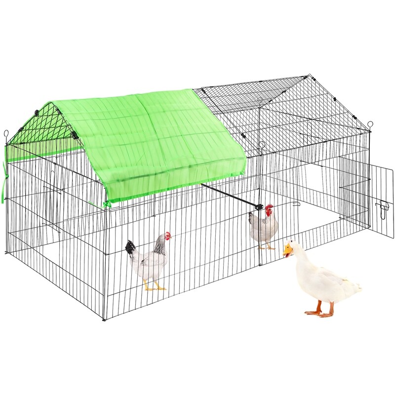 71x30x30&quot; Metal Small Animal Playpen Enclosure - Durable Chicken Coop Run Cage for Safe Outdoor Play and Containment