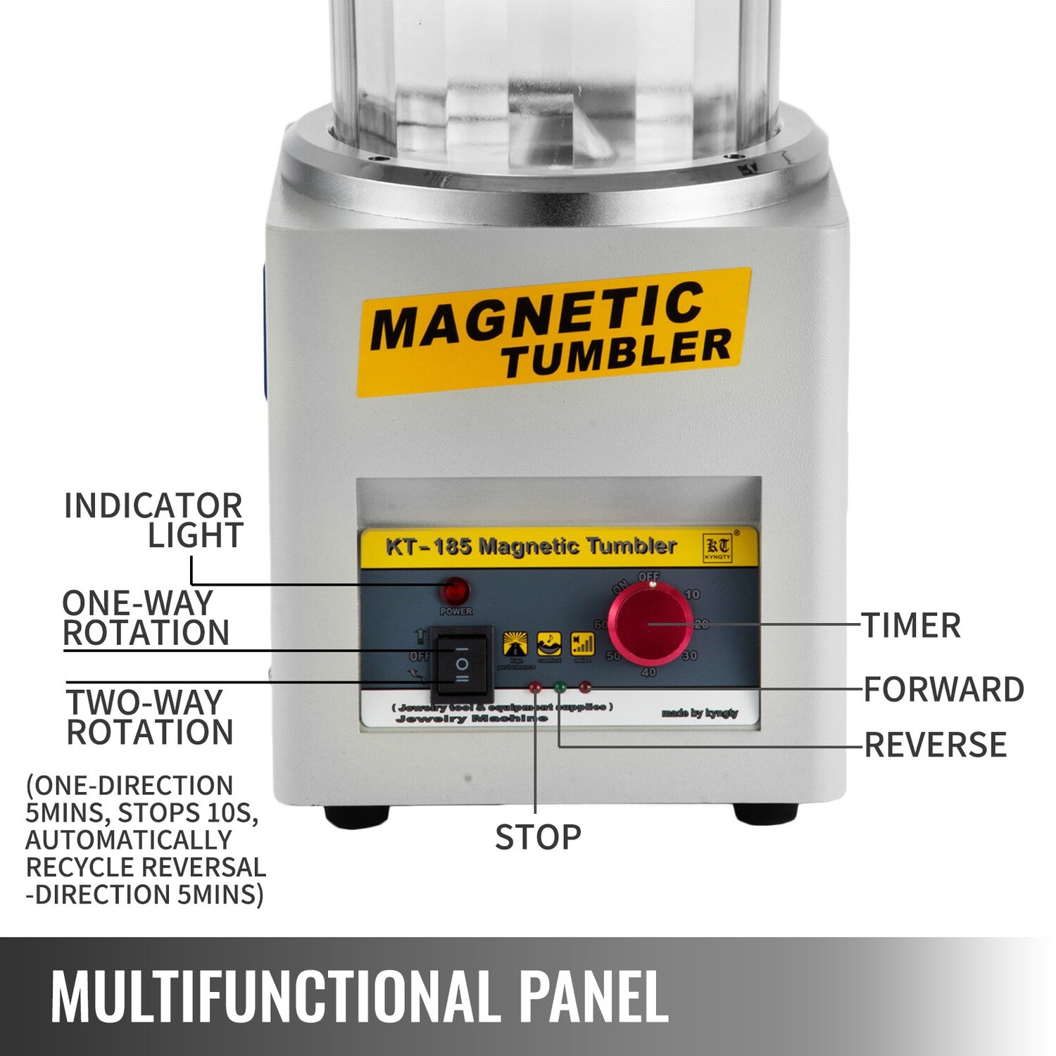 Polishing Kt185 Magnetic Tumbler Jewelry Polisher 3kg Super Finishing Machine