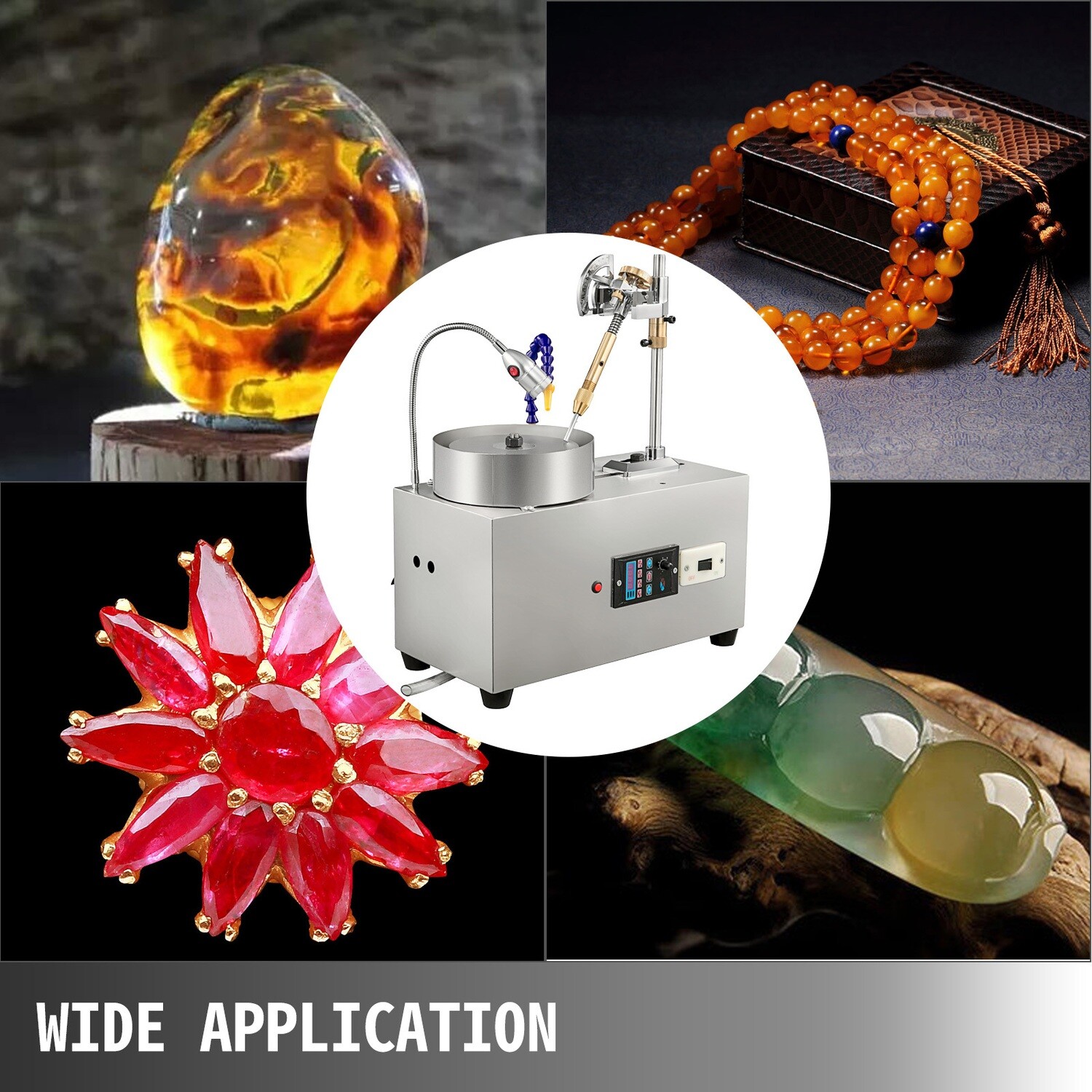 2800 RPM Gem Faceting Machine - Rock Polisher and Jewelry Polisher with Pump - Precision Cutting and Polishing Tool for Gemstones and Jewelry Making, Includes Water Pump for Optimal Performance