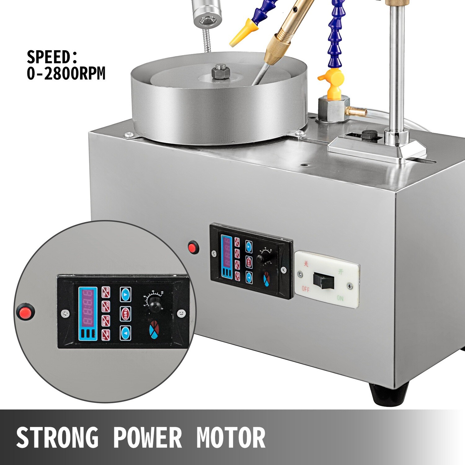 2800 RPM Gem Faceting Machine - Rock Polisher and Jewelry Polisher with Pump - Precision Cutting and Polishing Tool for Gemstones and Jewelry Making, Includes Water Pump for Optimal Performance