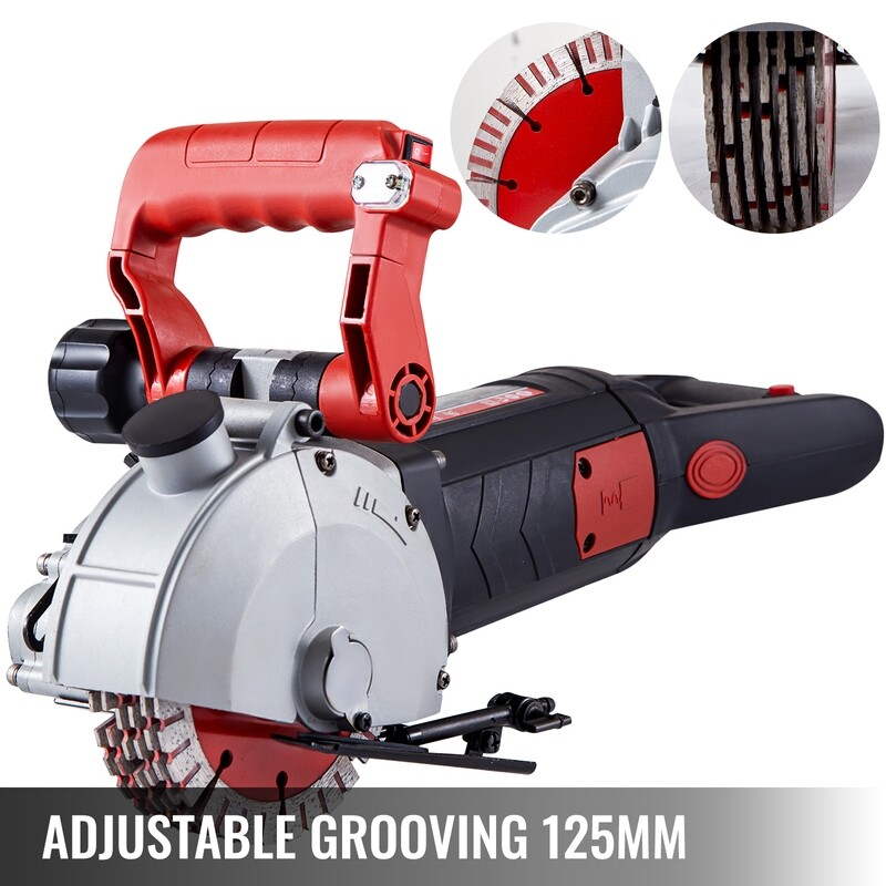 Saw Blades for Wall Chaser Wall Groove Cutting Machine 4800W slotting machine with laser guide 6500 rpm, max groove depth and width 1.6&quot; x 1.65&quot;, concrete groove cutting