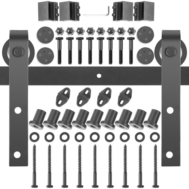 Sliding Barn Door Hardware Kit, 12FT Barn Door Kit, 330LBS Load-bearing Double Barn Door Hardware Kit