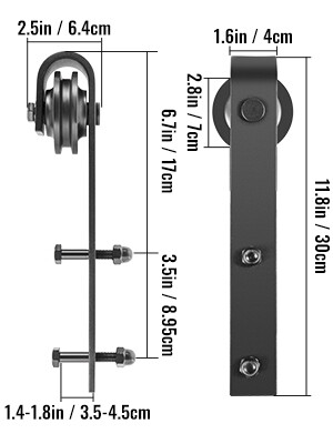 Sliding Barn Door Hardware Kit, 12FT Barn Door Kit, 330LBS Load-bearing Double Barn Door Hardware Kit