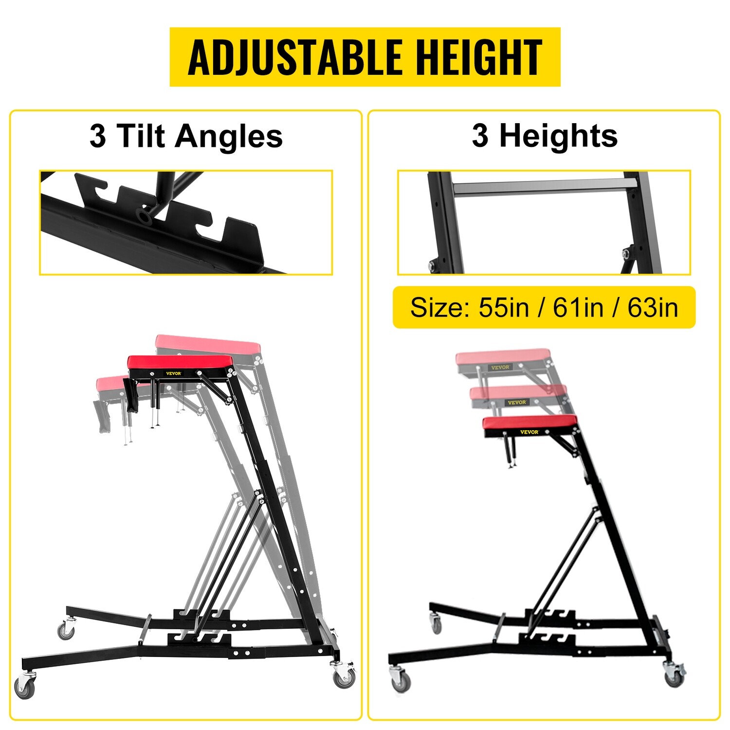Adjustable Height Foldable Creeper for Automotive Engines - Convenient and Portable Design for Easy Access and Comfort During Repairs
