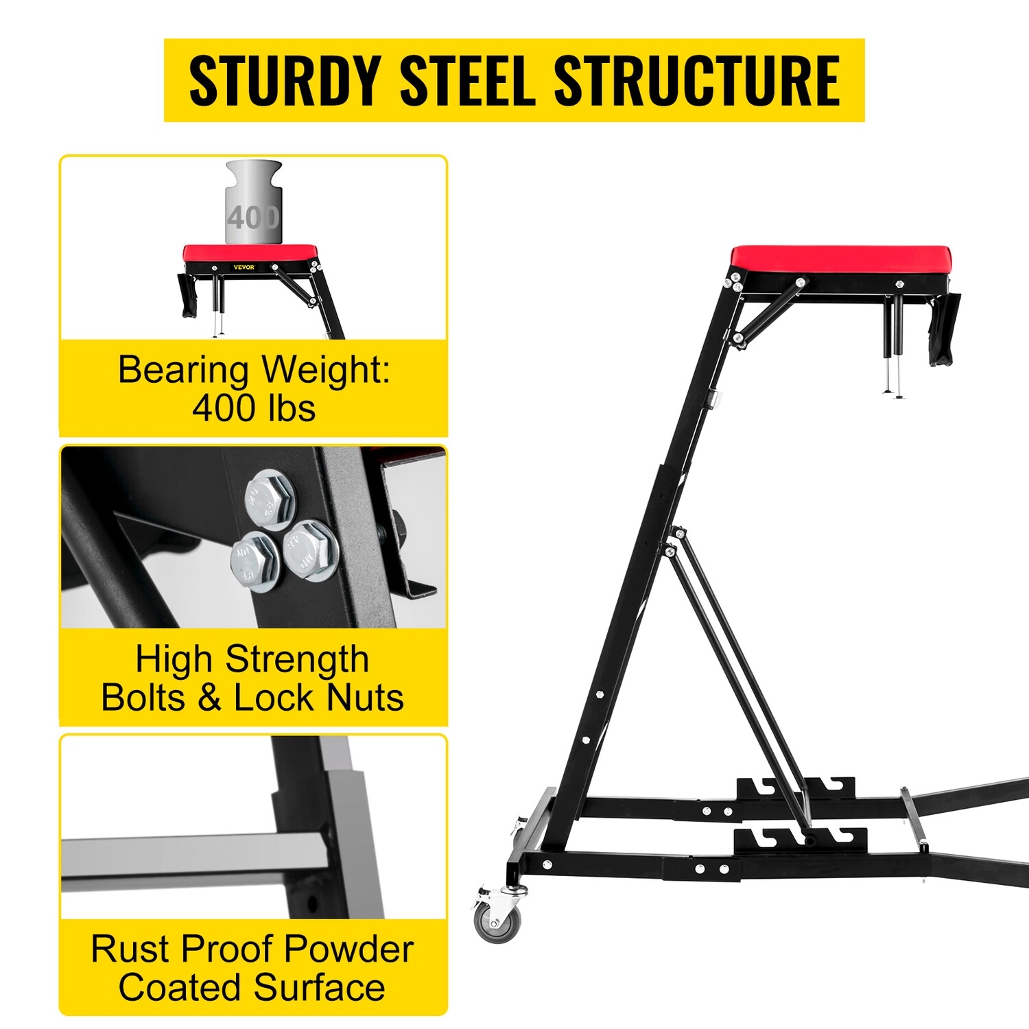 Adjustable Height Foldable Creeper for Automotive Engines - Convenient and Portable Design for Easy Access and Comfort During Repairs
