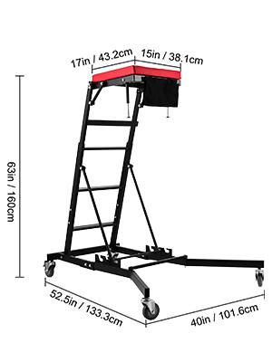 Adjustable Height Foldable Creeper for Automotive Engines - Convenient and Portable Design for Easy Access and Comfort During Repairs