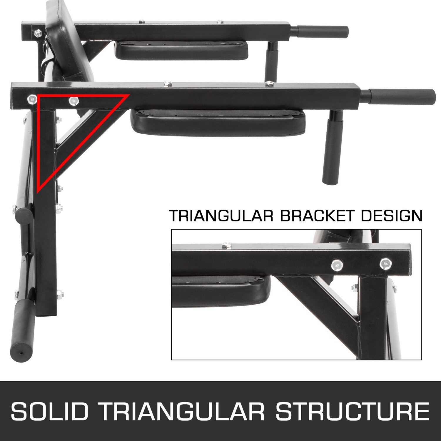 Pull Up Dip Bar Station Chin Up Gym Fitness Strength Training Wall Mounted