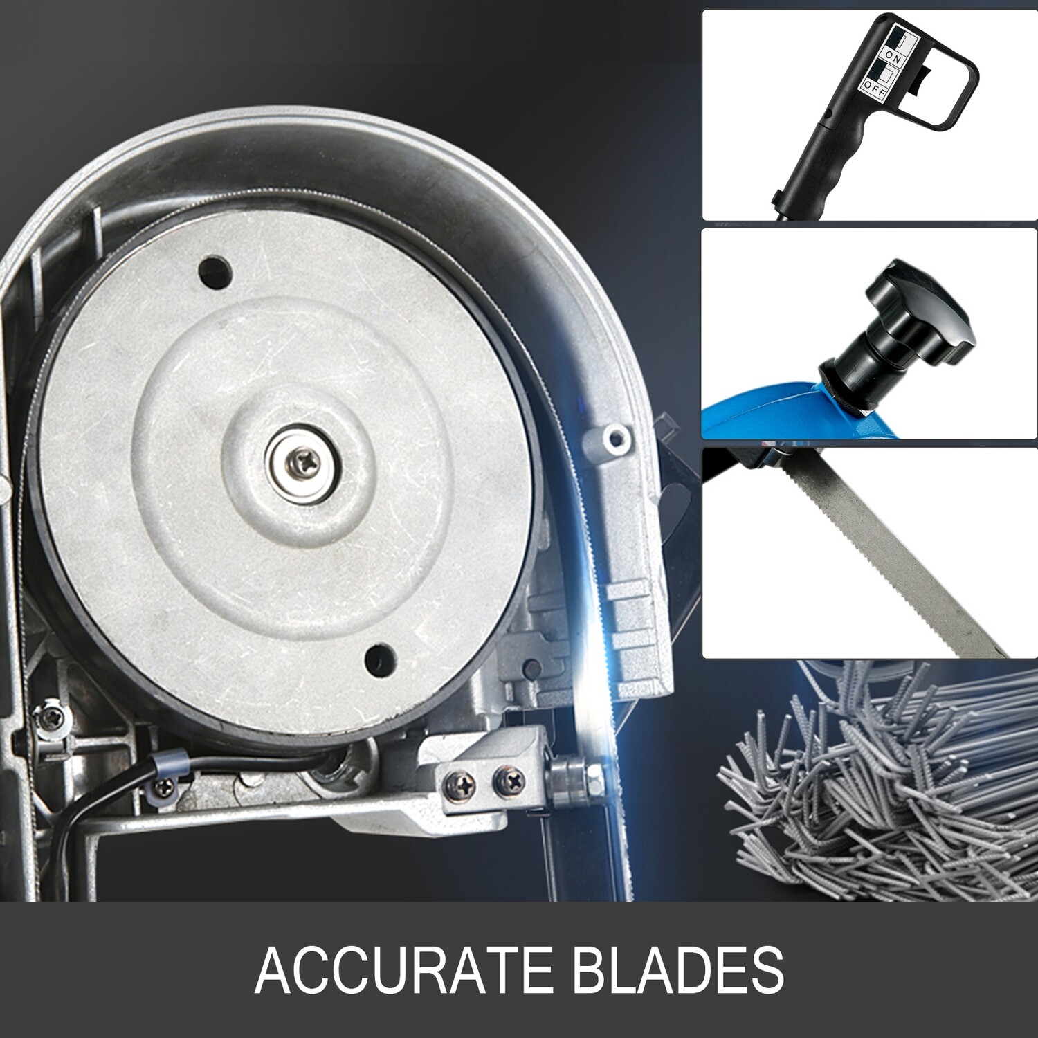 Metal Bandsaw Metal Band Saw 1000W for Cutting Wood, Metal, Glass, Fiber &amp; Plastic