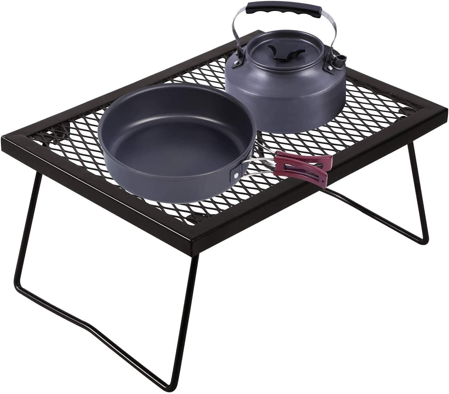 Portable Heavy Duty Steel Campfire Grill Grate Folding