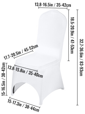50 pcs Stretch White Spandex Chair Covers for Weddings and Events - Elegant and Durable Seating Solutions