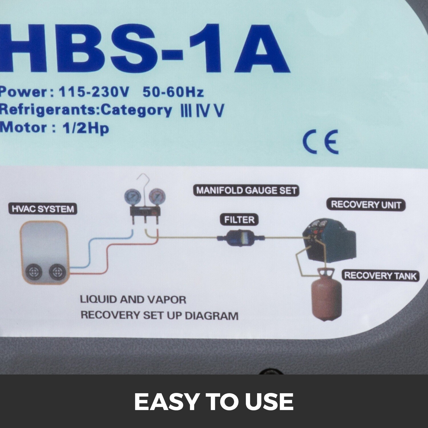 50Hz Refrigerant Recovery Machine - Air Conditioning Repair Tool for Efficient Refrigerant Extraction
