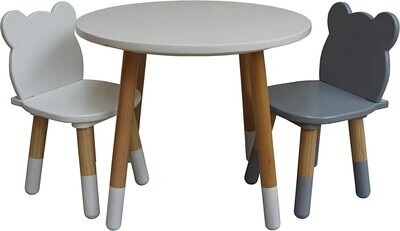 Toddler Kids Activity Play Table 2 Chair Wooden Set, Children&#39;s Table and Chairs,