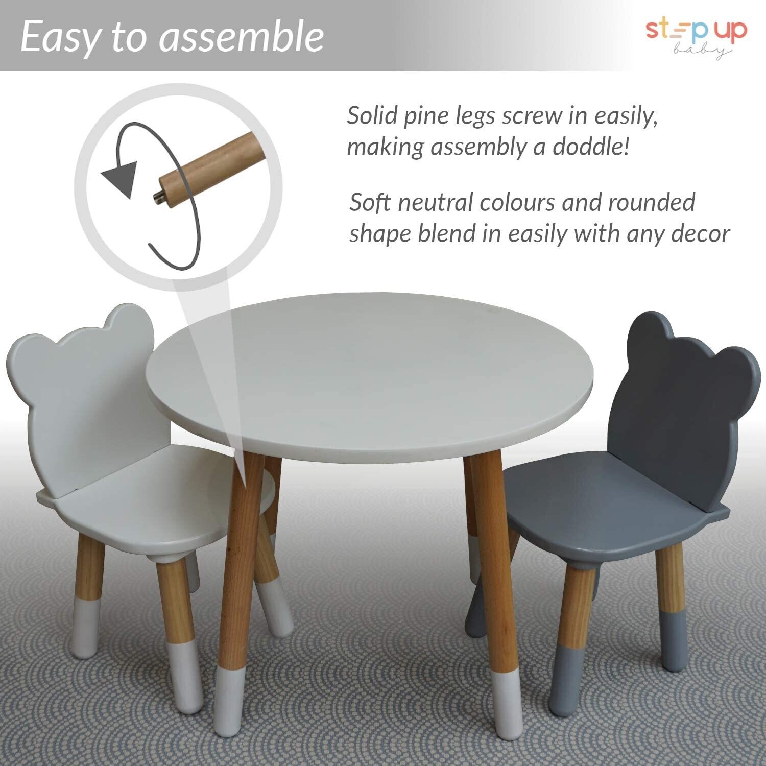 Toddler Kids Activity Play Table 2 Chair Wooden Set, Children&#39;s Table and Chairs,