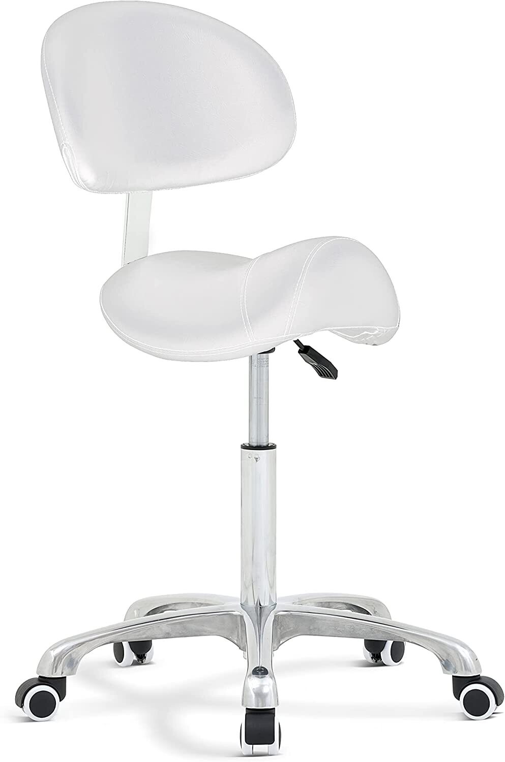 Adjustable Hydraulic Saddle Stool - Massage Rolling Work Chair with Wheels, Ideal for Beauty Salons, Kitchens, and Spas for Comfort and Mobility