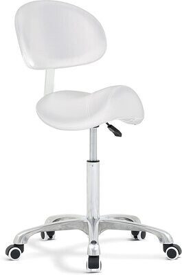 Saddle Stool Rolling Esthetician Seat Chair with Back Support