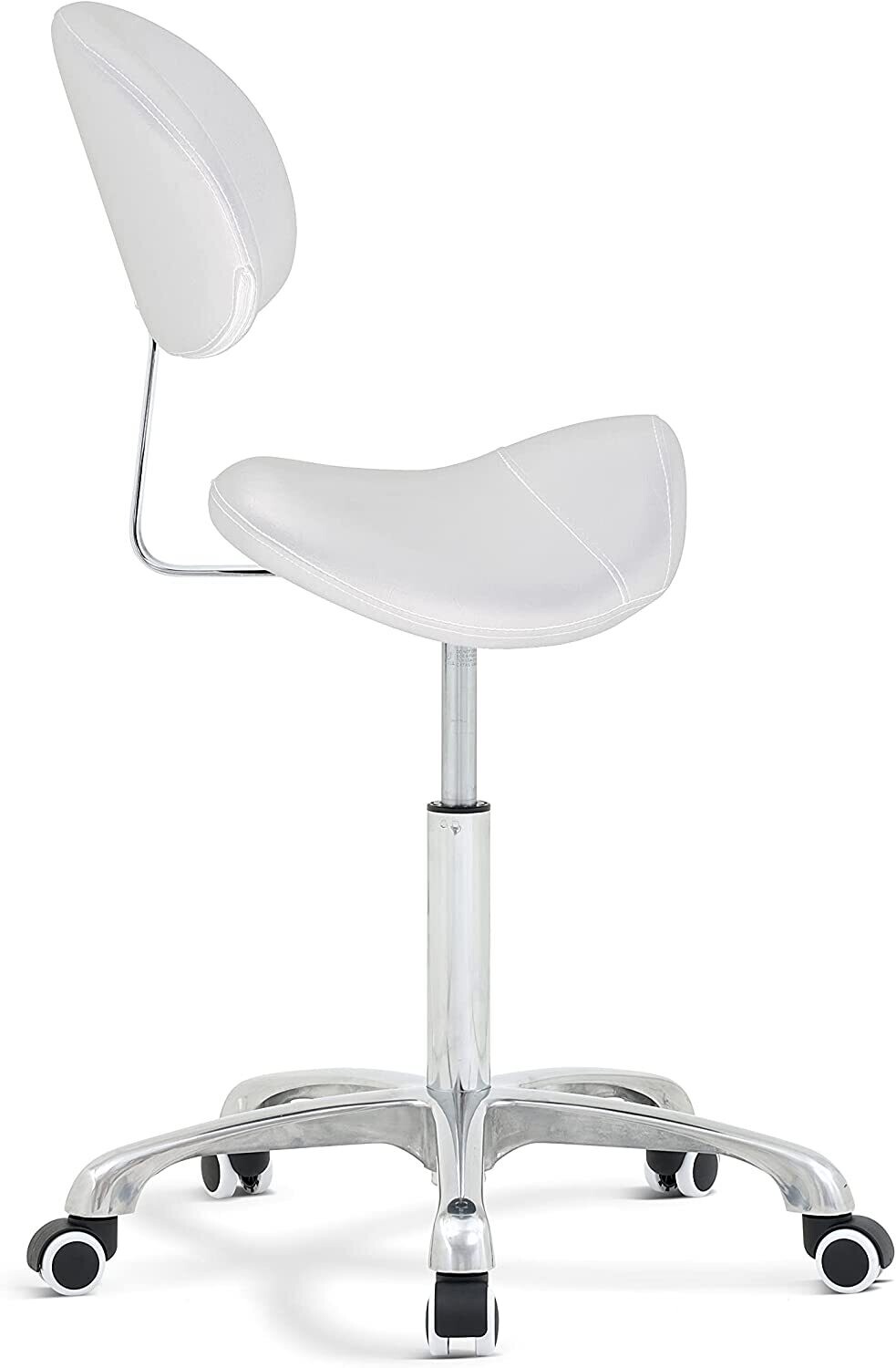 Adjustable Hydraulic Saddle Stool - Massage Rolling Work Chair with Wheels, Ideal for Beauty Salons, Kitchens, and Spas for Comfort and Mobility