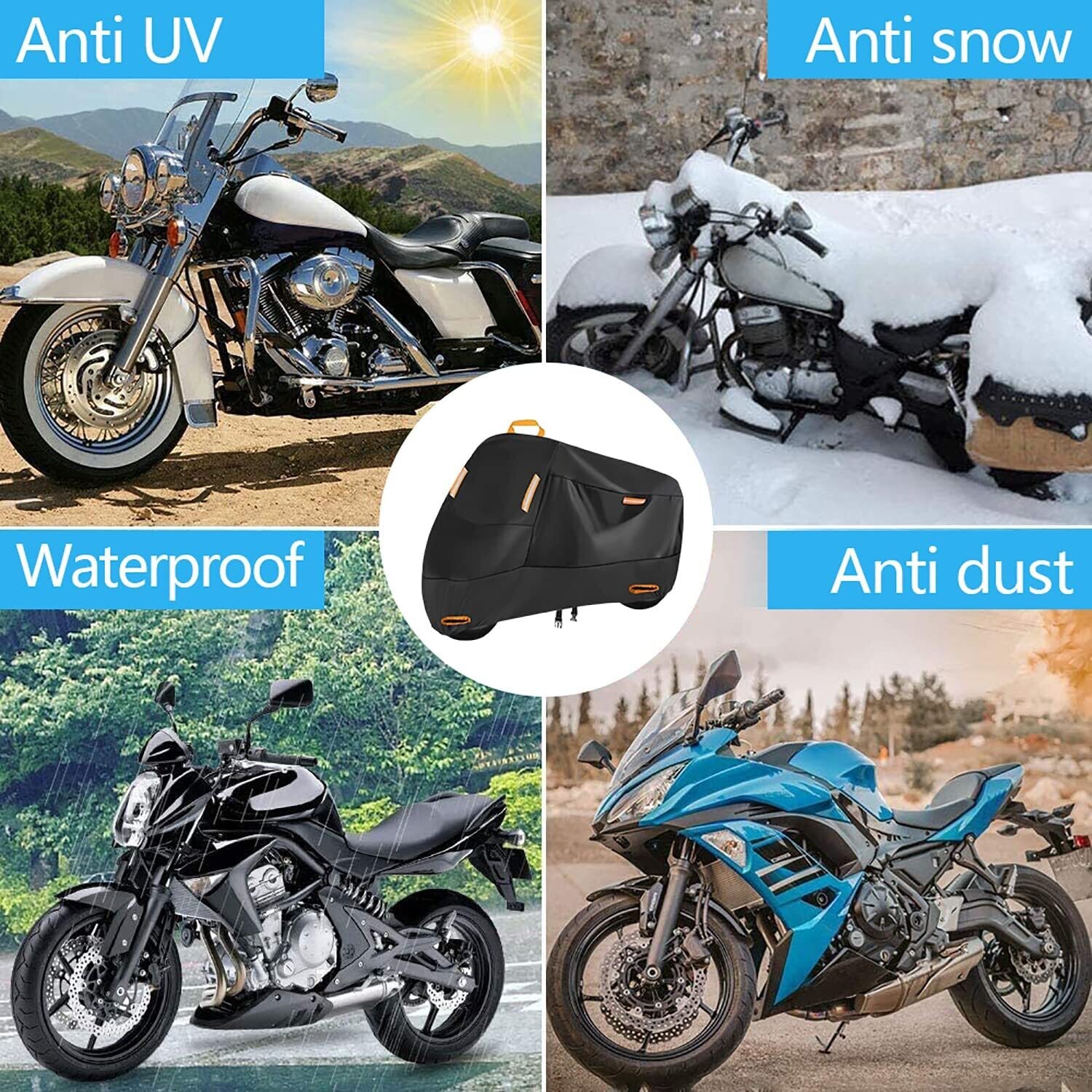 Outdoor Protection Motorcycle Cover with Lock Holes in 300D Waterproof,