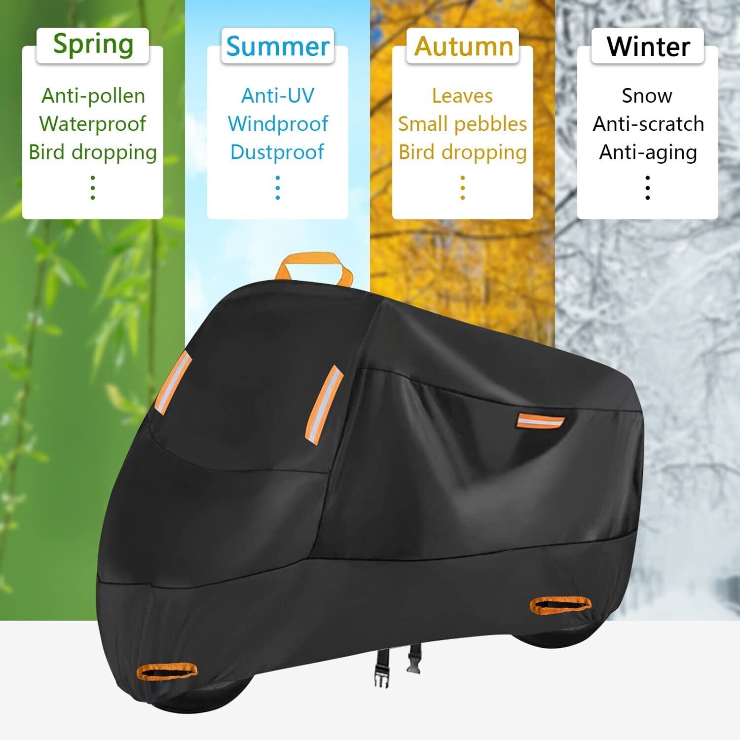 Outdoor Protection Motorcycle Cover with Lock Holes in 300D Waterproof,