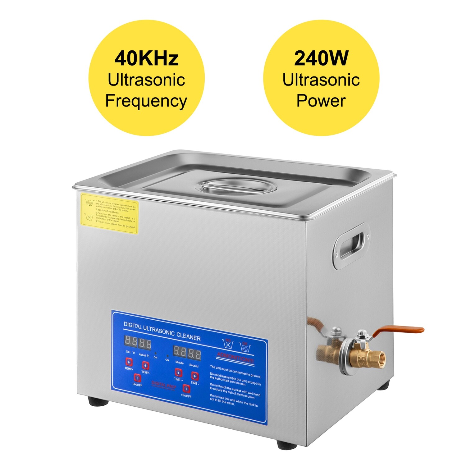 10L Stainless Steel Industry Heated Ultrasonic Cleaner with Timer
