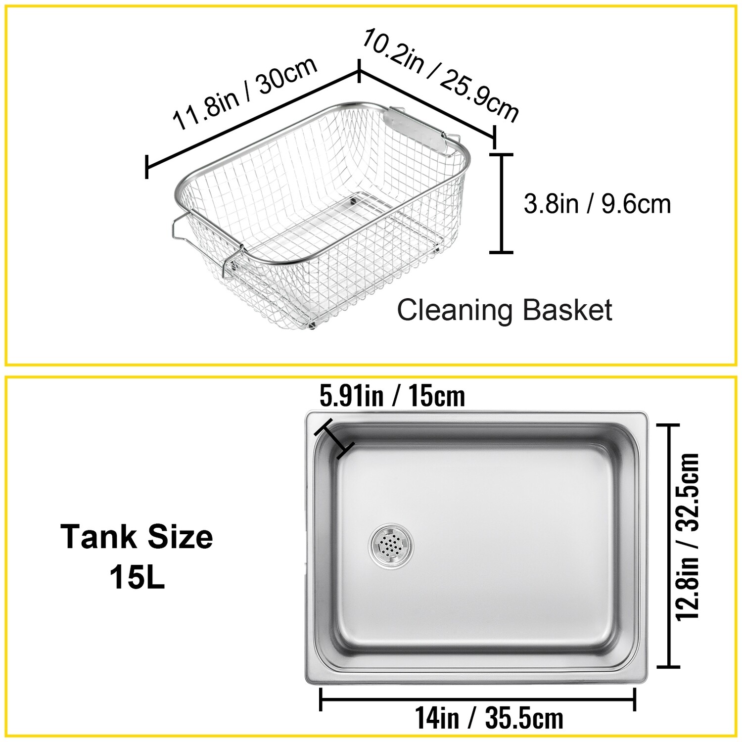 15L Ultrasonic Cleaner Stainless Steel Cleaning Machine for Deep Cleaning Jewelry, Glasses, and More - High-Performance Ultrasonic Bath