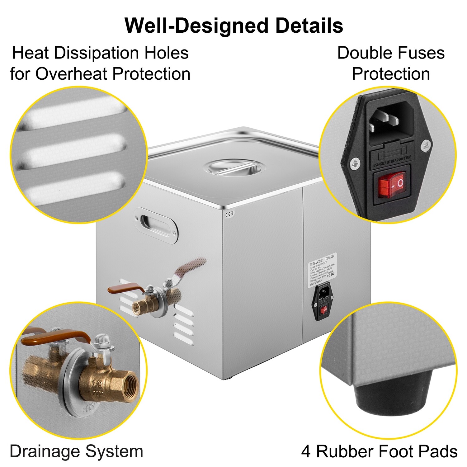 15L Ultrasonic Cleaner Stainless Steel Cleaning Machine for Deep Cleaning Jewelry, Glasses, and More - High-Performance Ultrasonic Bath
