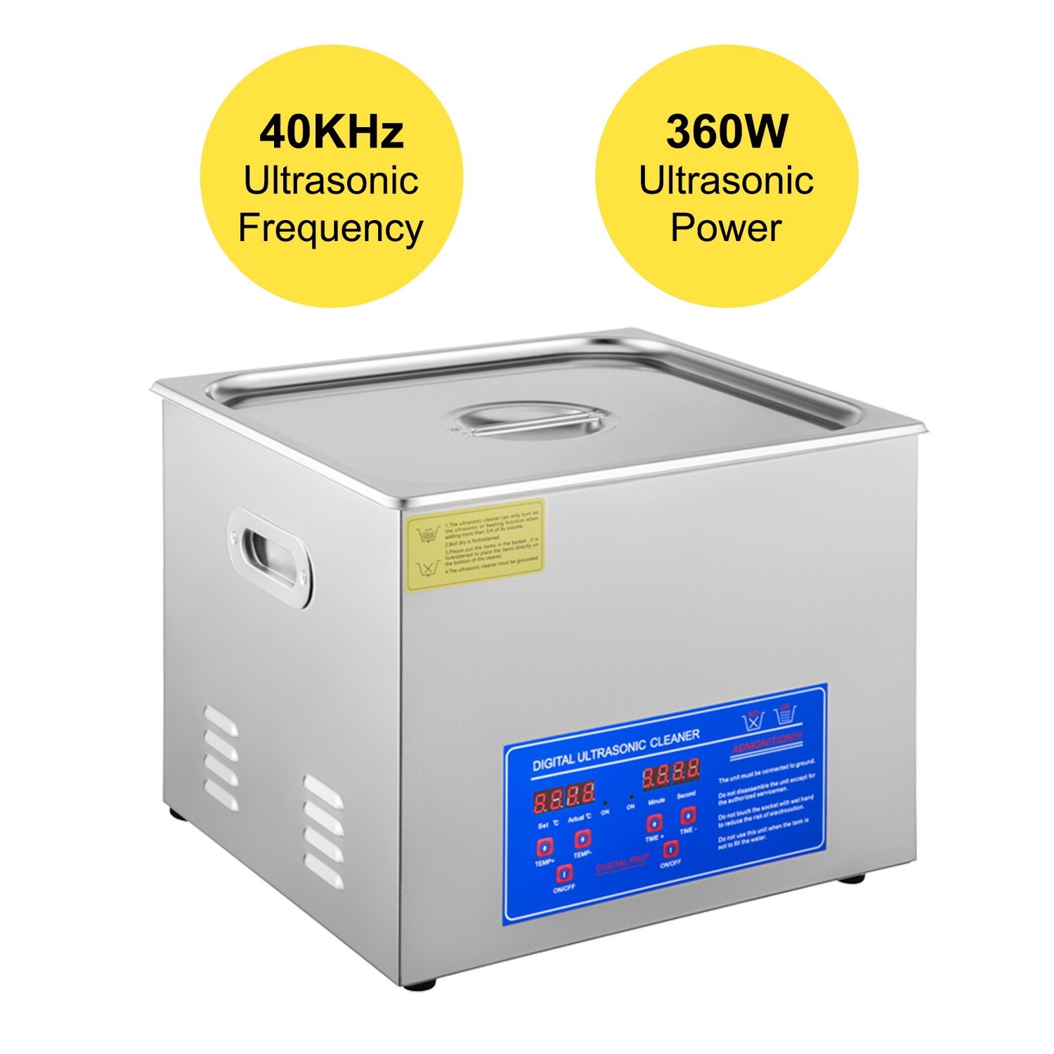 15L Ultrasonic Cleaner Stainless Steel Cleaning Machine for Deep Cleaning Jewelry, Glasses, and More - High-Performance Ultrasonic Bath